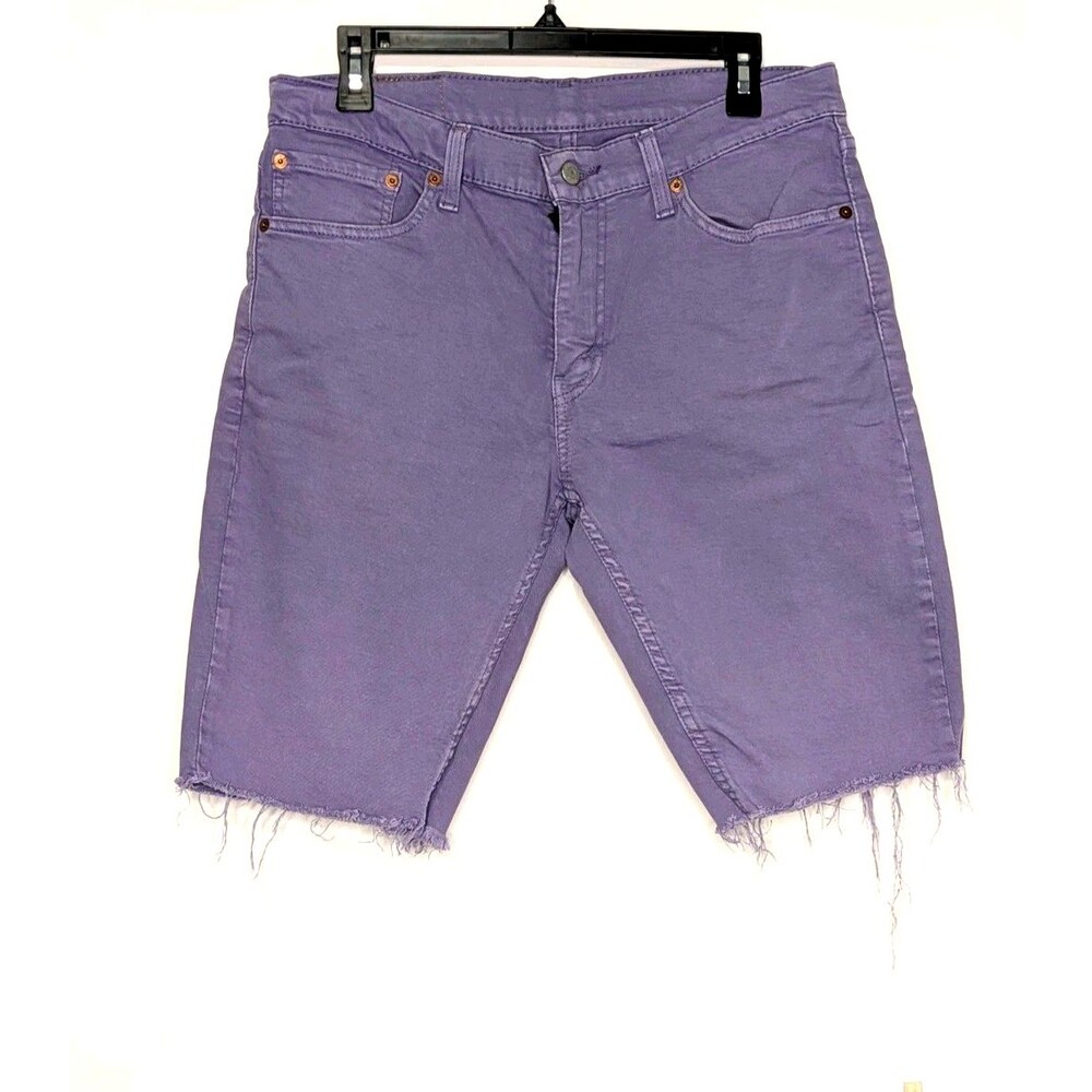 Levis 511 Shorts Mens 32 Purple Cut Off Distressed Denim Frayed Hem Casual